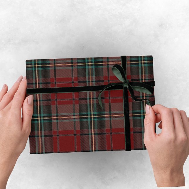 Classic Red Traditional Christmas - Plaid Stripe Wrapping Paper (Green Wrapping Paper - Plaid Christmas)