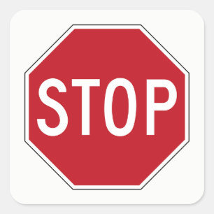 Classic Red USA Stop Sign Traffic/Road Stickers