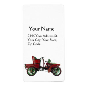 CLASSIC /RED VINTAGE CAR Automotive White