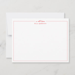 Classic Red & White a note from  Thank You Card