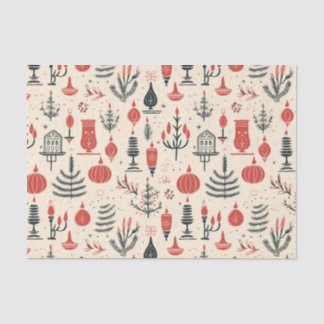 Classic Red, White, and Black – Vintage Christmas Tissue Paper