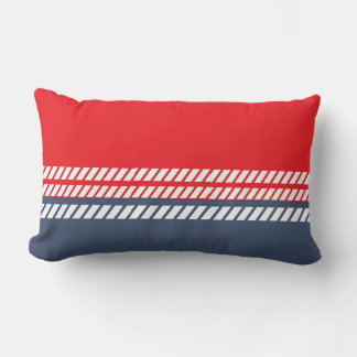 Classic Red White and Blue with Stripes  Lumbar Cushion
