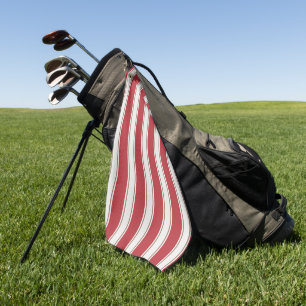 Classic Red, White and Mocha Mouse Stripes Golf Towel