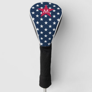 Classic Red White Blue Monogram Stars Golf Head Cover