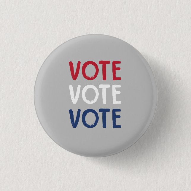 Classic Red White & Blue Vote Button (Front)