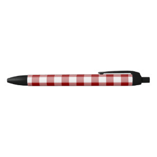 Classic Red White Buffalo Check Plaid Pattern Black Ink Pen