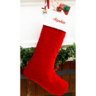 Classic Red & White Velvet Christmas Stocking
