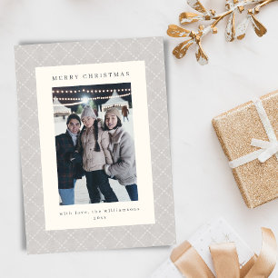 Classic Refined Neutral Gray Christmas Photo Holiday Card