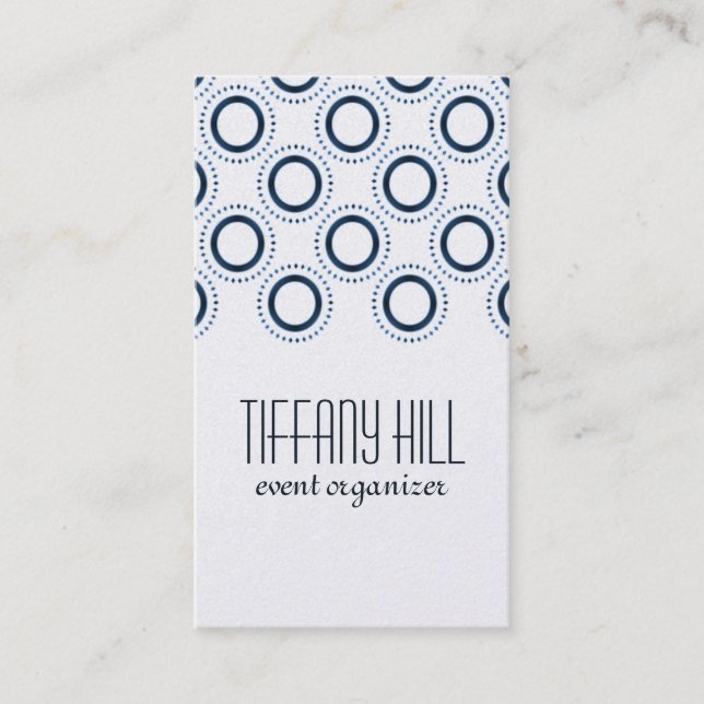 Classic Refinement Business Card, Dark Blue Card (Front)