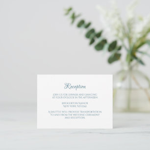 Classic Regency Blue Cameo Wedding Reception Enclosure Card