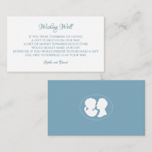 Classic Regency Blue Cameo Wishing Well Wedding Enclosure Card