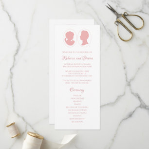 Classic Regency Pink Cameo Wedding Ceremony Programme