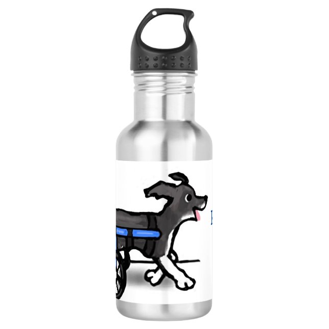 Classic Rescued Rollers Logo Design Water Bottle (Front)
