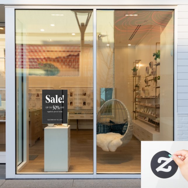 Classic Retail Black and White Sale Sign (Store Window)