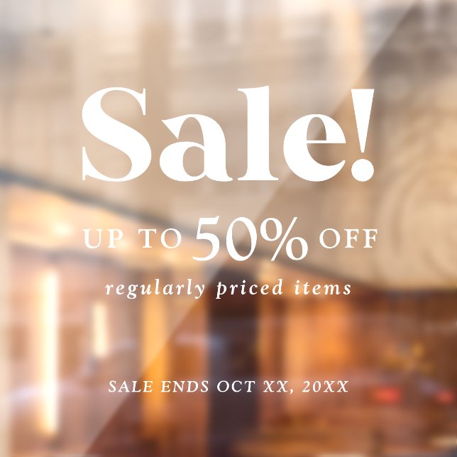 Classic Retail White Sale Sign (Sheet 2)