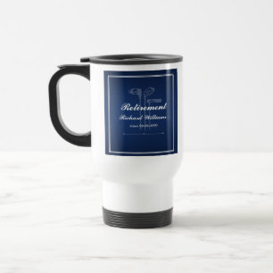 Classic Retirement Golf Theme Blue White Travel Mug
