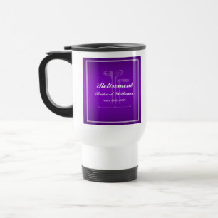 Classic Retirement Golf Theme Purple White Travel Mug