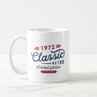 Classic Retro 1972 Limited Edition T-Shirt Trucker Coffee Mug