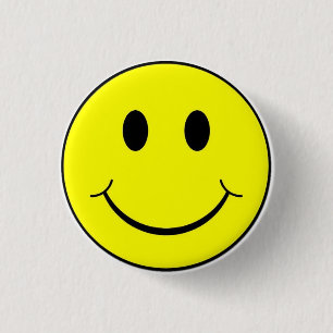 Classic Retro 70's Yellow Happy Face Button