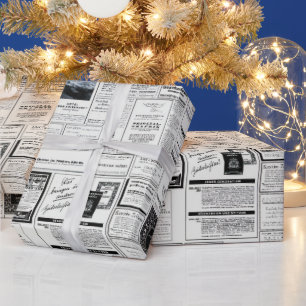 Classic Retro Advertising Christmas Or Birthday Wrapping Paper