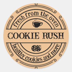 Classic Retro Baked Goods Brown Round Sticker