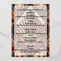 Classic Retro Birthday Dinner Party Menu
