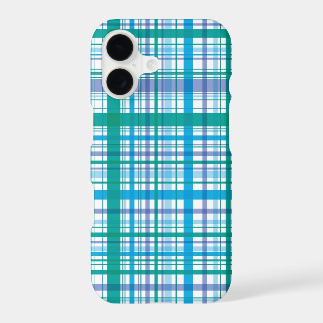 Classic Retro Blue Purple Art Summer Plaid Pattern (Back)