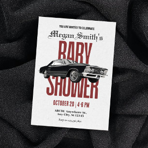 Classic Retro car baby shower Invitation