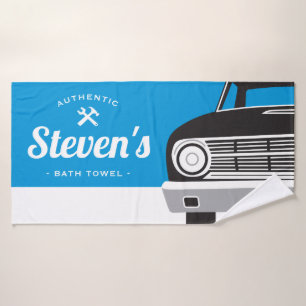 Classic Retro Car Customised Name Own Brand Bath Towel
