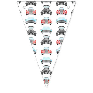 Classic Retro Cars Vintage Watercolour Pattern Bunting