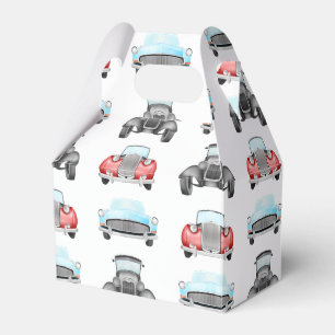 Classic Retro Cars Vintage Watercolour Pattern Favour Box
