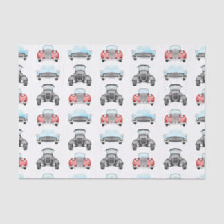 Classic Retro Cars Vintage Watercolour Pattern Tissue Paper