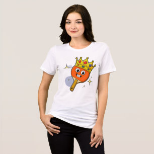 Classic Retro Cartoon Table Tennis Women's White T Tri-Blend Shirt