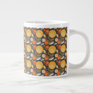 Classic Retro Floral Pattern Large Coffee Mug
