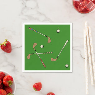 Classic Retro Golf Golfer Clubs Balls Pattern    Napkin