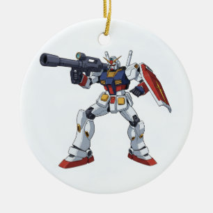 Classic Retro RX-78-2 Gundam Mecha Anime Illustrat Ceramic Tree Decoration