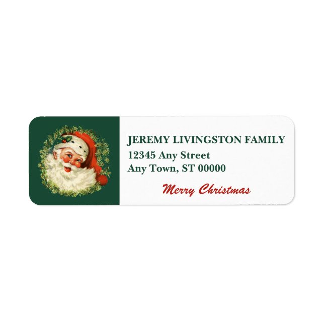 Classic Retro Santa Claus Christmas Return Address (Front)