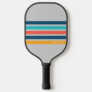 Classic Retro Stripes Personalised Text Pickleball Paddle