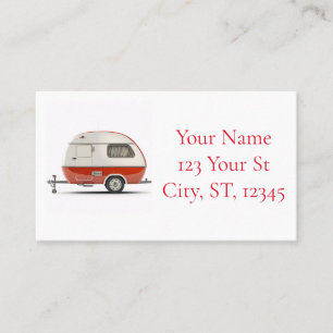 Classic Retro Teardrop Camper Thunder_Cove Business Card