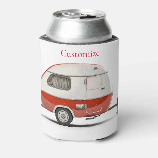 Classic Retro Teardrop Camper Thunder_Cove Can Cooler (Can Back)