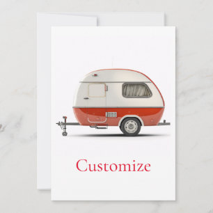 Classic Retro Teardrop Camper Thunder_Cove Invitation