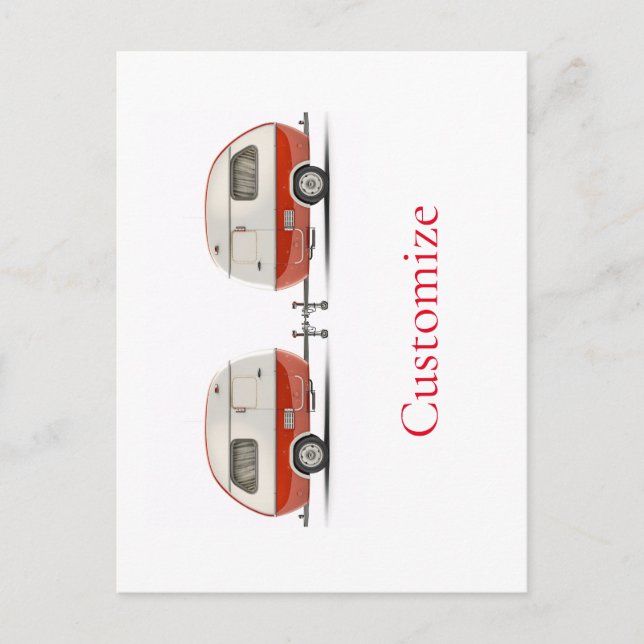 Classic Retro Teardrop Camper Thunder_Cove Postcard (Front)