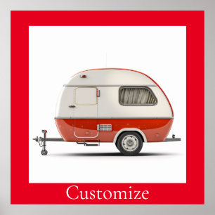 Classic Retro Teardrop Camper Thunder_Cove Poster