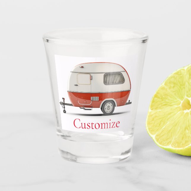 Classic Retro Teardrop Camper Thunder_Cove Shot Glass (Front)