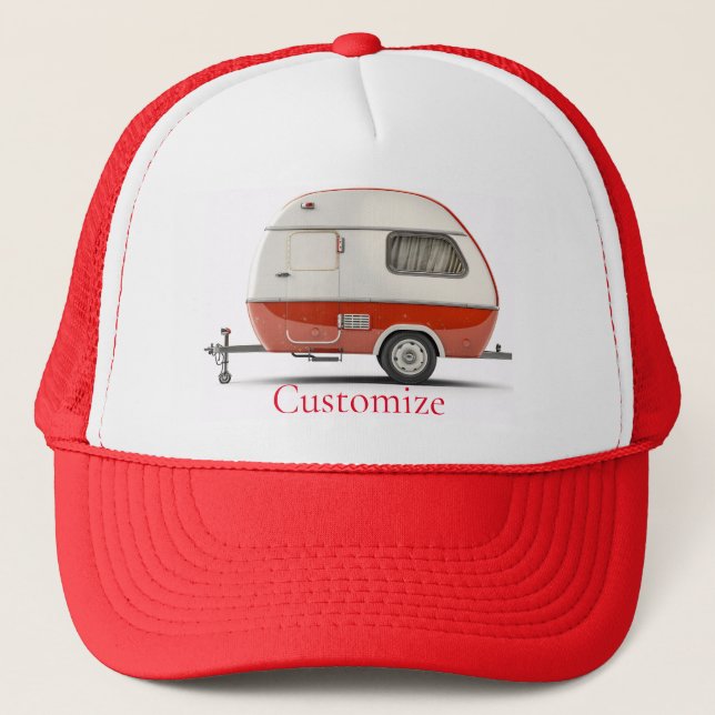 Classic Retro Teardrop Camper Thunder_Cove Trucker Hat (Front)