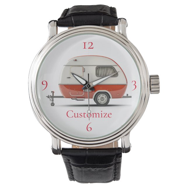 Classic Retro Teardrop Camper Thunder_Cove Watch (Front)