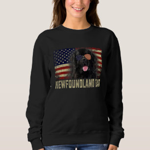 Classic Retro Usa Flag Newfoundland Dad Fathers Da Sweatshirt