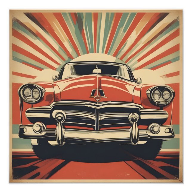 Classic retro vintage car poster (Front)