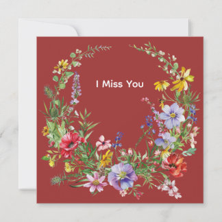 Classic Retro Wreath Illustration Note Cards