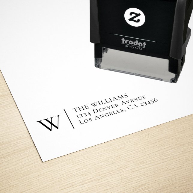 Classic Return Address Monogram Simple Self-inking Stamp (Creator Uploaded)